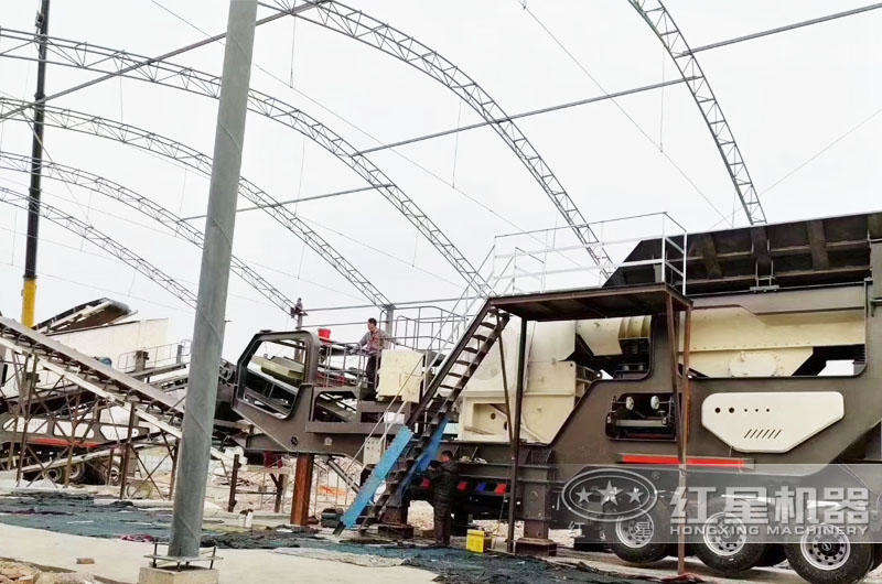 鄂破移動破碎站現場搭建，操簡單方便