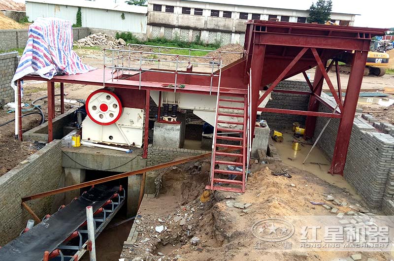 給料機+顎式破碎機 給料機+顎式破碎機